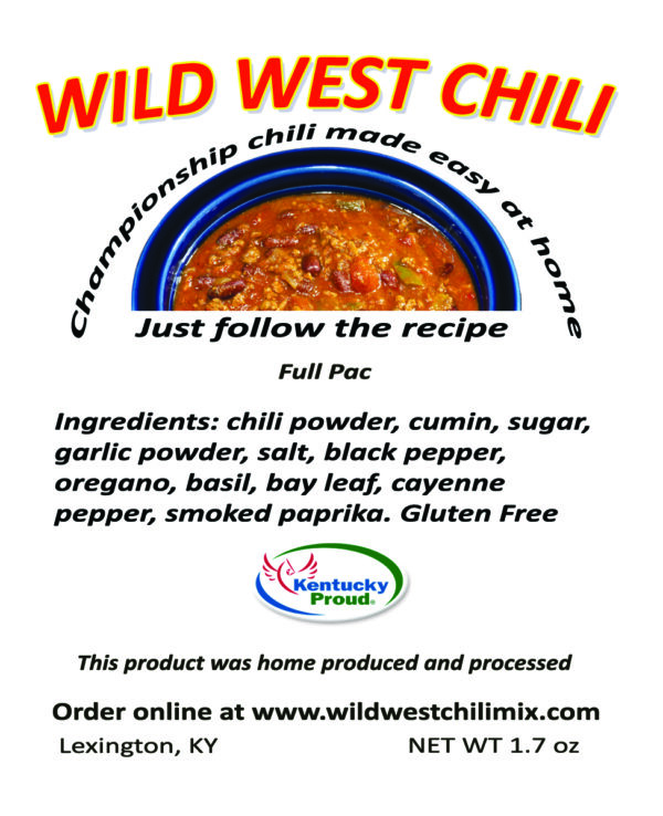 Wild West Chili Mix Full Pac Label