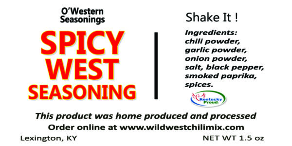 Spicy West Seasoning Label for the Bottle